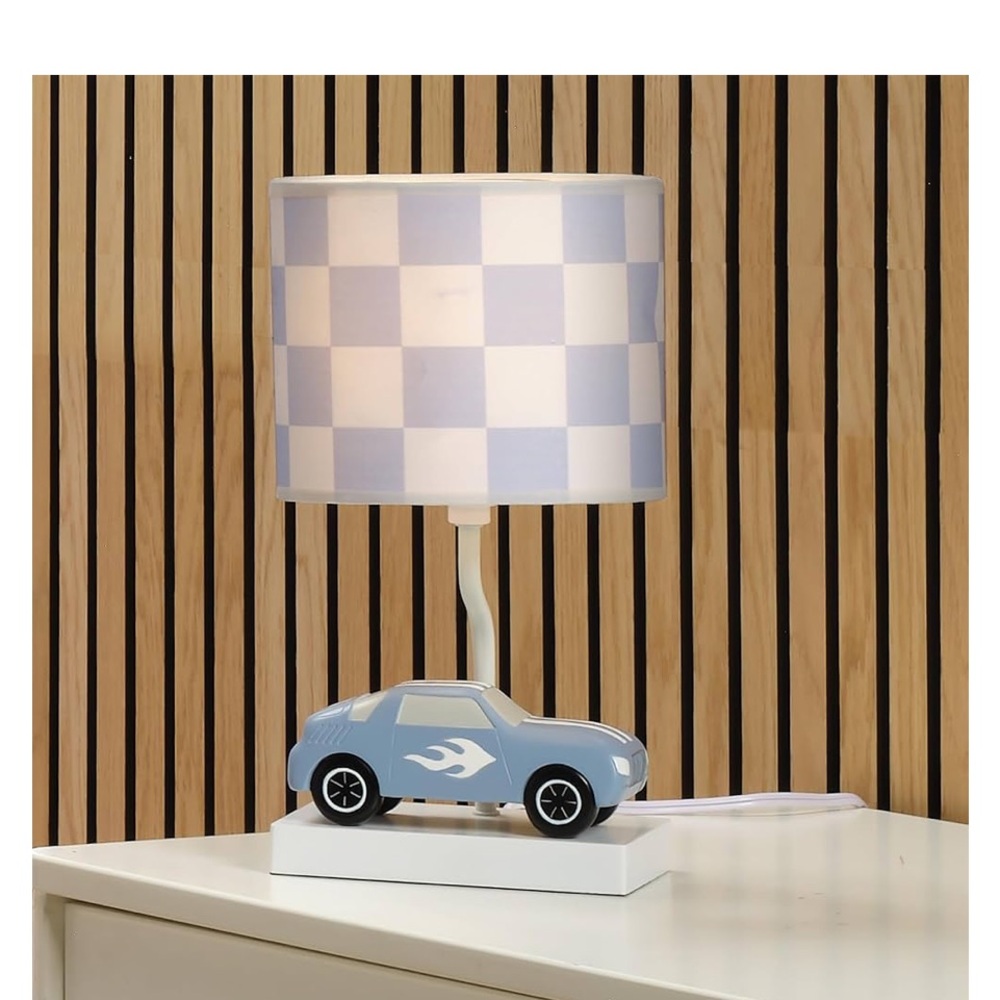 Lambs and Ivy Race car Nursery Lamp NWT
